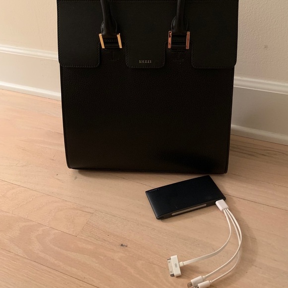 MEZZI “COSIMA” Black Leather Tote - Picture 8 of 8